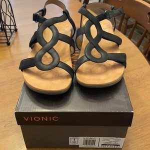 Vionic Jodie sandals, size 10, black, NWOT